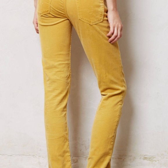 EUC Ag Adriano Goldschmied Yellow Corduroy Stevie Slim Straight 26 - Picture 10 of 11